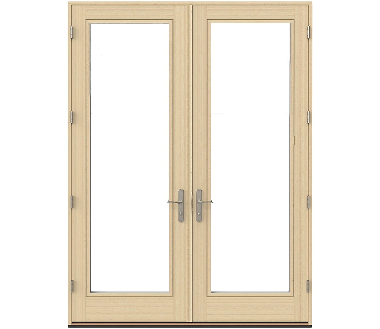 Detroit Pella Lifestyle Series Wood Double Hinged Patio Doors